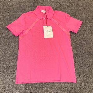 McQueen Raglan Sleeve Cotton Polo SUGAR PINK/ MIX $490 sz S